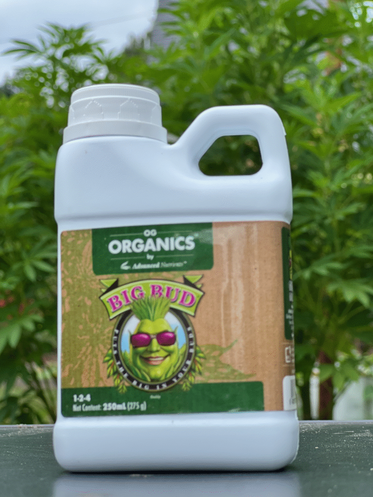 Eine Flasche Advanced Nutrients OG Organics Big Bud 250ml